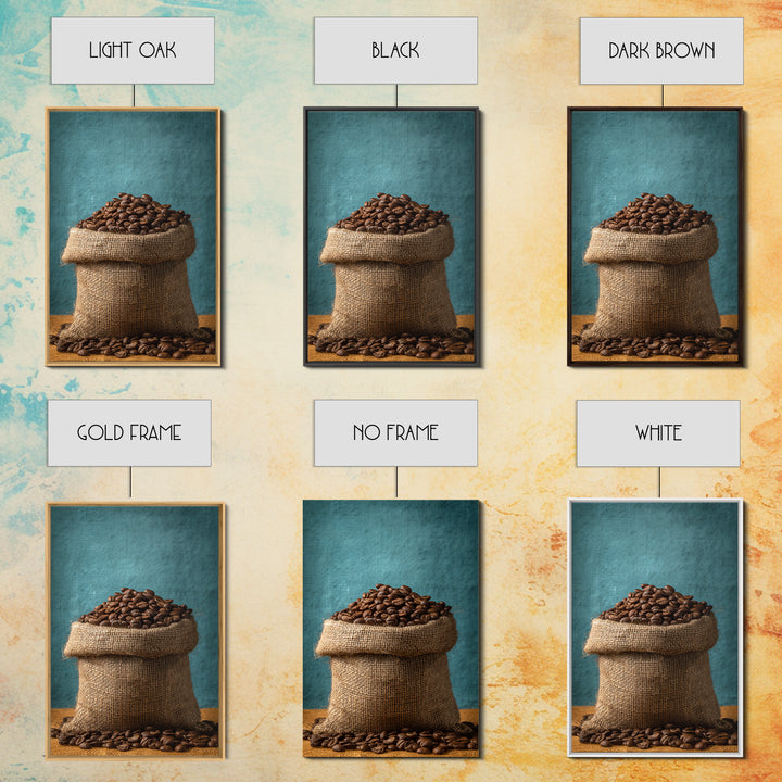 Coffee Beans and Burlap Sack Still Life Canvas Print, Coffee Shop Art, Kitchen Wall Art, Cafe Decor, Cafe, Gothic Wall Art, CSA-2x3-82