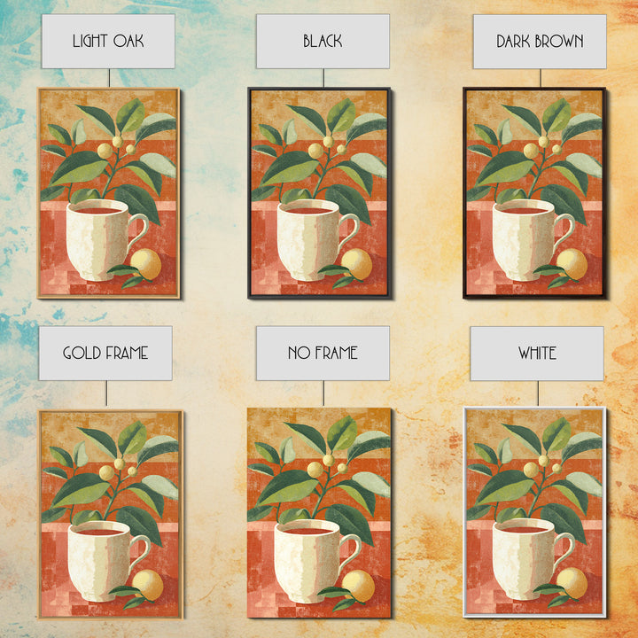 Retro Cafe Poster Coffee Cup Graphic Framed Canvas Print, Coffee Shop Art, Coffee Art, Cafe Decor, Fine Art, Cafe, CSA-2x3-87