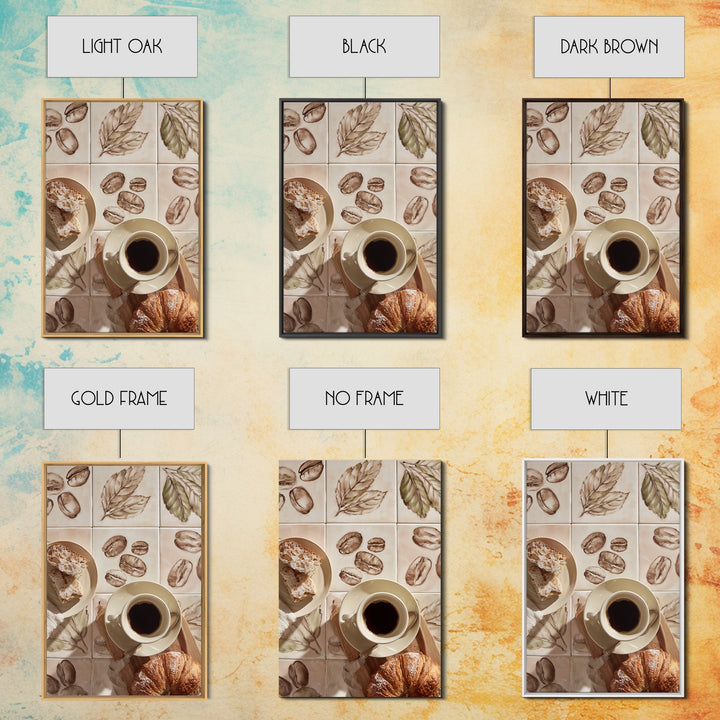 Coffee Bean Pattern Canvas Print, Coffee Shop Art, Whimsical Art, Cafe Decor, Oil Painting, Cafe, Minimalist Decor, CSA-2x3-95