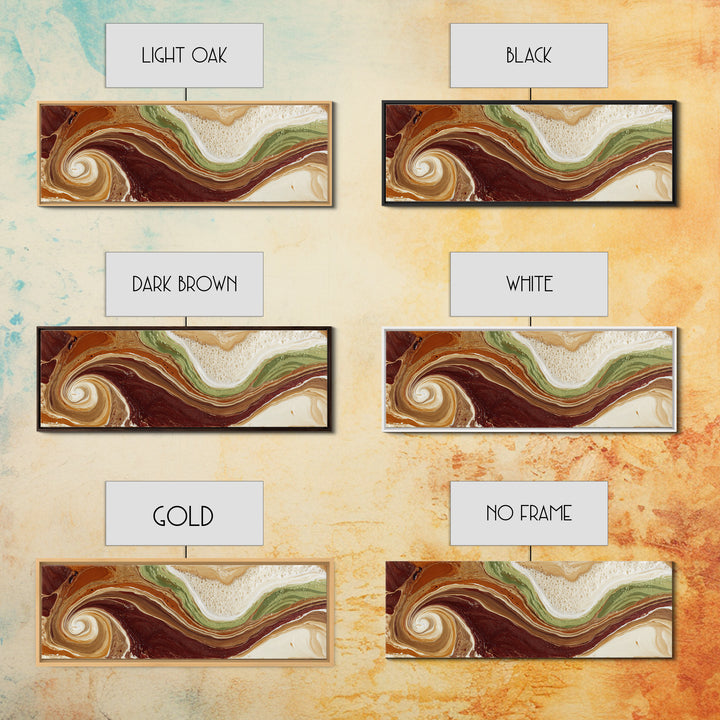 Abstract Brown and Cream Coffee Swirl Canvas Print, Coffee Shop Art, Minimalist Wall Art, Cafe Decor, Fine Art, Cafe, CSA-3x1-49