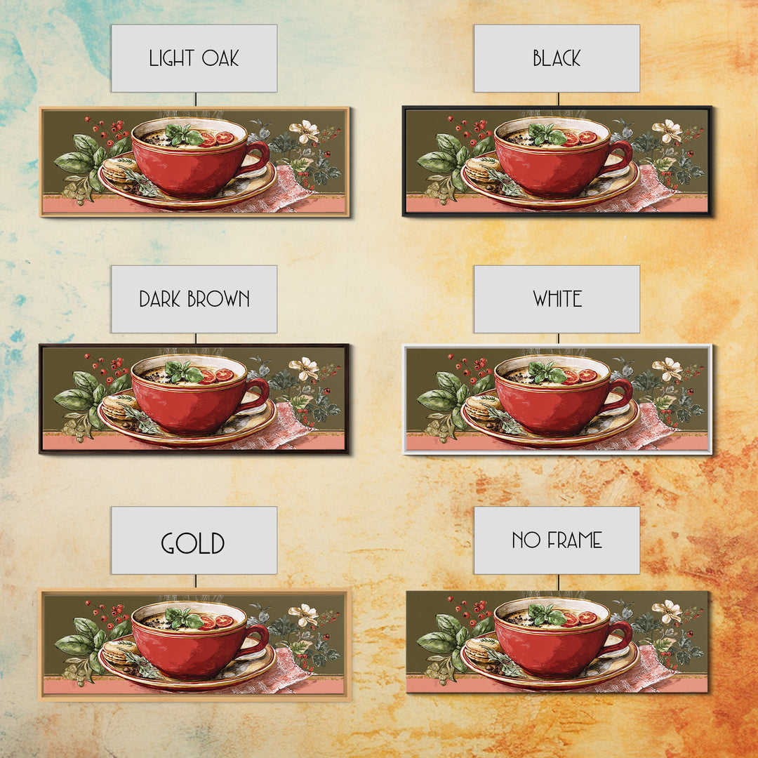 Retro Cafe Poster Coffee Cup Graphic Canvas Print, Coffee Shop Art, Farmhouse Decor, Cafe Decor, Fine Art, Cafe, Moody Wall Art, CSA-3x1-71