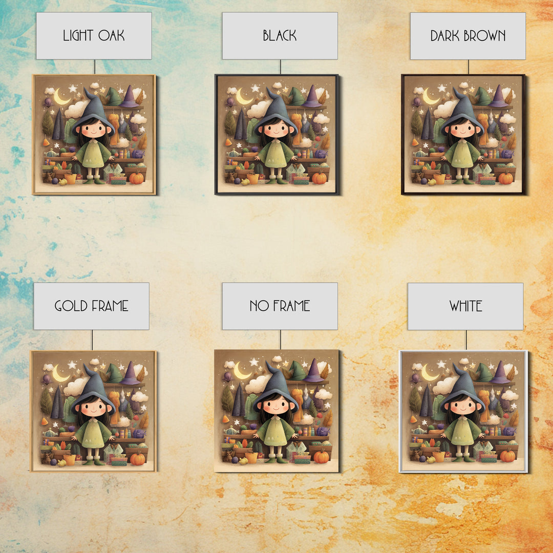 The Enchanted Costume Closet, Pastel Halloween Art, Square Wall Art, Canvas Print, Cute Halloween Wall Art