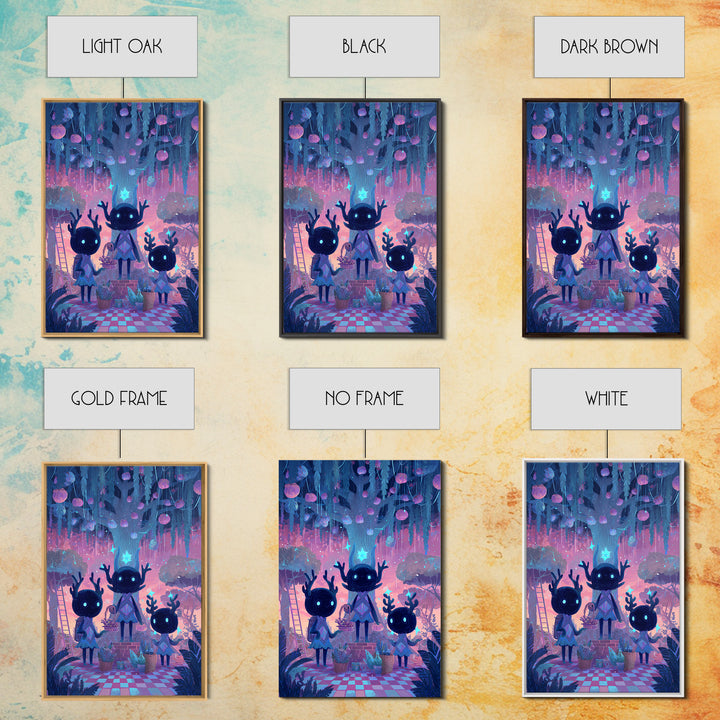 The Children Of The Star Orchard, Vaporwave Halloween Decor, Vertical Wall Art, Canvas Print, Retro Halloween Decor, Neon Wall Art
