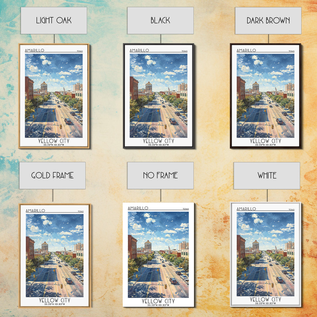 Amarillo Travel Poster, Framed Canvas Print, City Travel Poster, Travel Wall Art, Wall Art, Travel Prints, Home Decor, City Wall Art