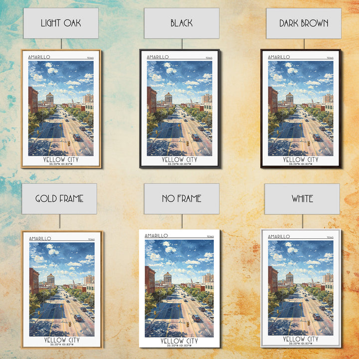 Amarillo Travel Poster, Framed Canvas Print, City Travel Poster, Travel Wall Art, Wall Art, Travel Prints, Home Decor, City Wall Art