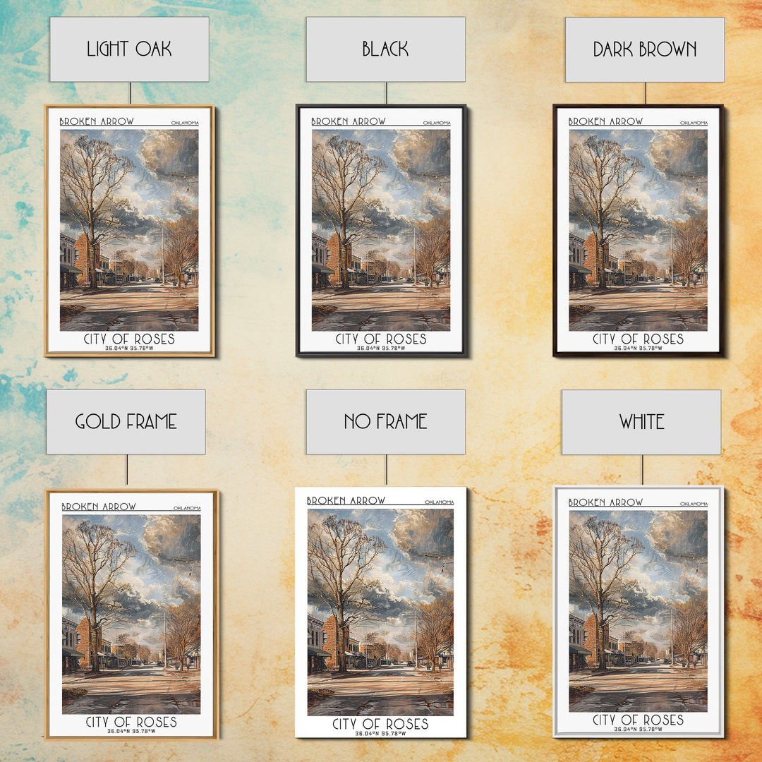 Broken Arrow Travel Poster, Framed Canvas Print, Travel Prints, Landscape Art, Modern Wall Decor, Travel Posters, City Travel Poster