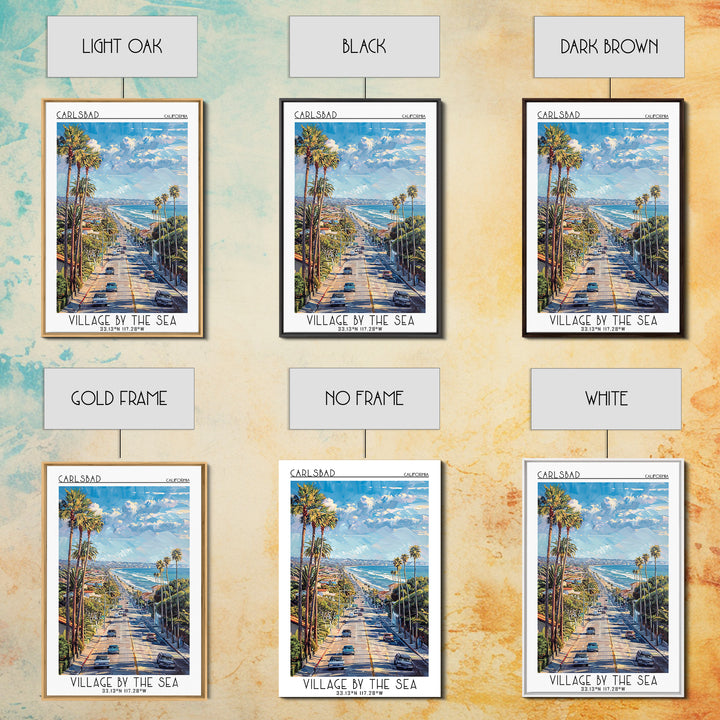 Carlsbad Travel Poster, Framed Canvas Print, Poster Print, Travel Wall Art, Mid Century Wall Art, Travel Print, Living Room Wall Art