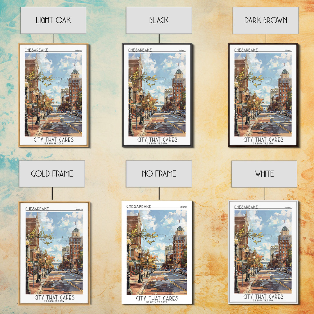 Chesapeake Travel Poster, Framed Canvas Print, Travel Art Print, Modern Wall Decor, Travel Posters, Home Office Decor, City Wall Art