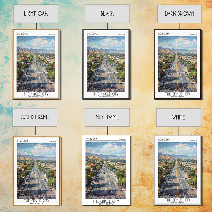 Corona Travel Poster, Canvas Print, Poster Print, Travel Wall Art, Travel Wall Decor, Home Decor, Retro Travel Poster, City Wall Art
