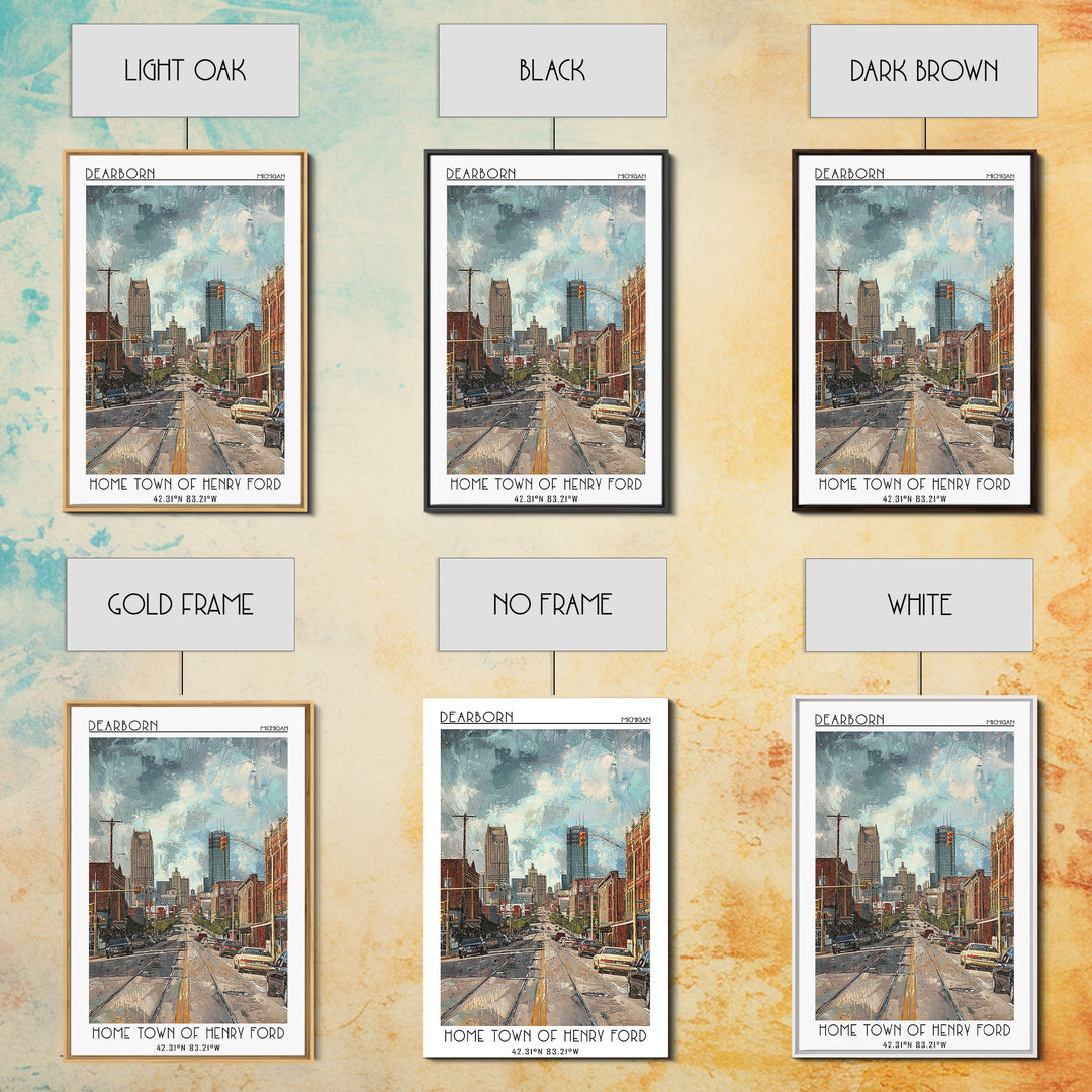 Dearborn Travel Poster, Canvas Print, Vintage Travel Print, City Wall Art, Vintage Posters, Travel Posters, Wall Art, Vintage Poster