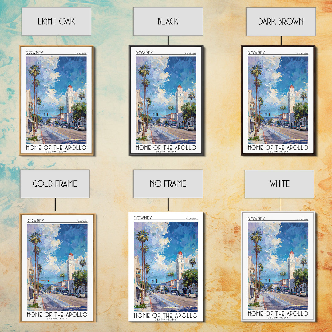 Downey Travel Poster, Framed Canvas Print, City Travel Poster, Travel Wall Art, Vintage Posters, Landscape Art, Vintage Travel Print
