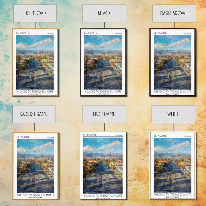 El Monte Travel Poster, Framed Canvas Print, Travel Prints, Landscape Art, Poster Print, Home Decor, Wanderlust Gift, Travel Posters