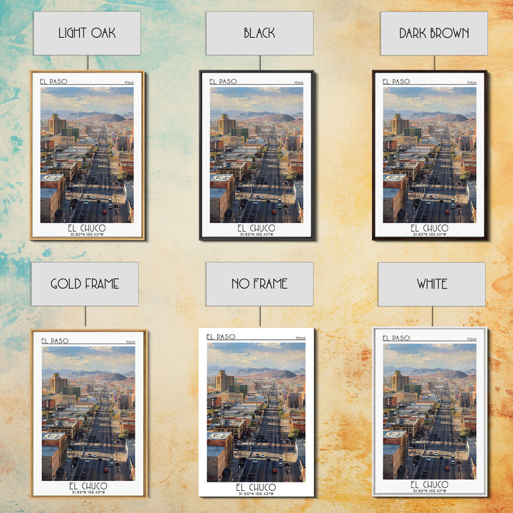 El Paso Travel Poster, Framed Canvas Print, City Travel Poster, Vintage City Poster, Travel Wall Art, Wanderlust Gift, Landscape Art