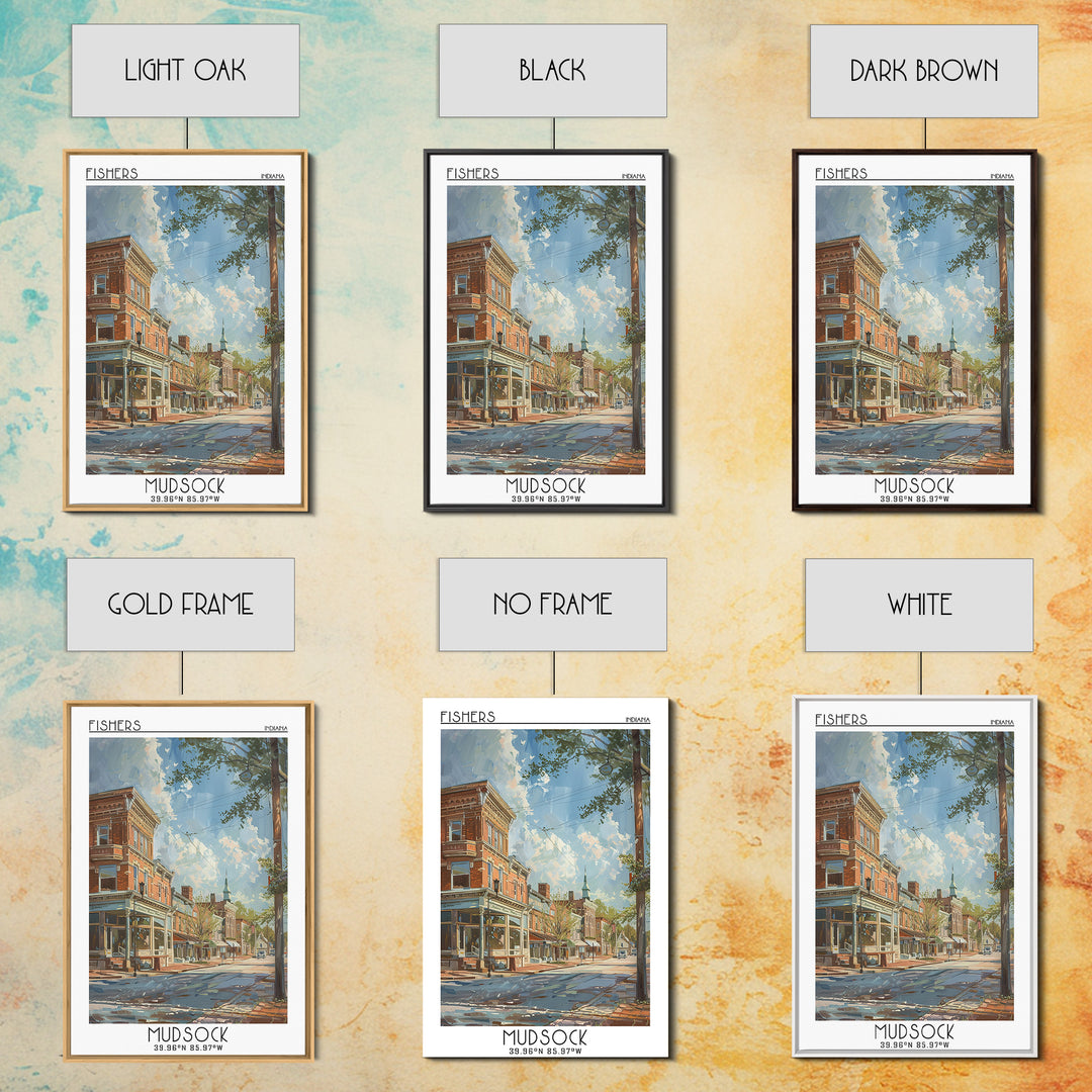 Fishers Travel Poster, Framed Canvas Print, Retro Travel Poster, City Wall Art, Landscape Art, Vintage City Poster, Travel Art Print