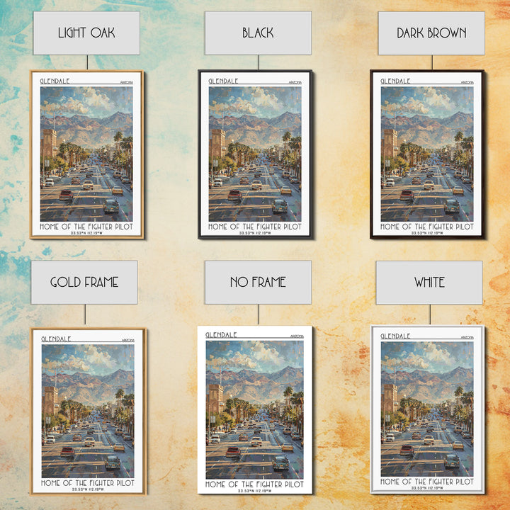 Glendale Travel Poster, Framed Canvas Print, Vintage Travel Print, City Wall Art, Wall Art, Art Print, Travel Wall Art, Poster Print