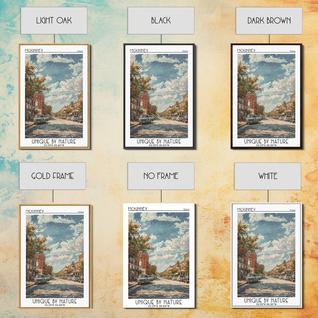McKinney Travel Poster, Framed Canvas Print, City Travel Poster, Travel Wall Decor, City Wall Art, Travel Wall Art, Gallery Wall Set