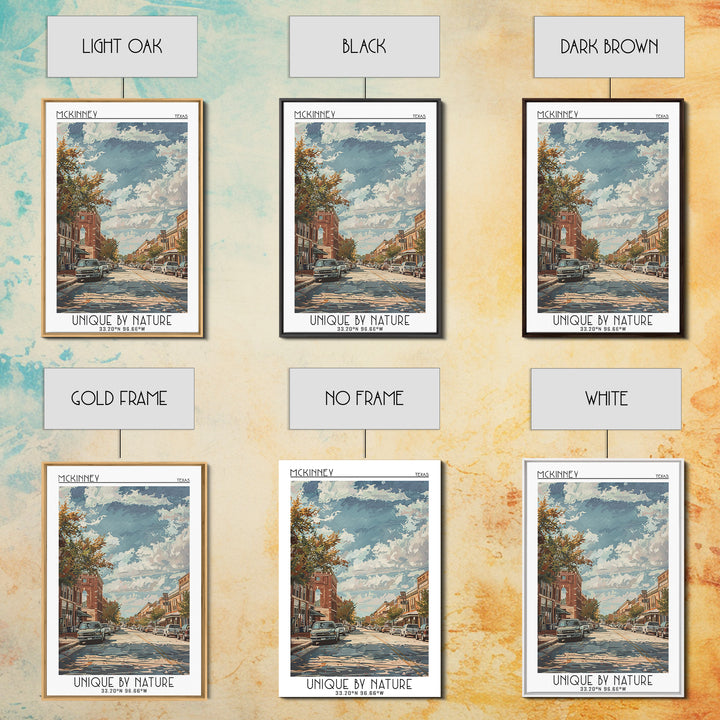 McKinney Travel Poster, Framed Canvas Print, City Travel Poster, Travel Wall Decor, City Wall Art, Travel Wall Art, Gallery Wall Set