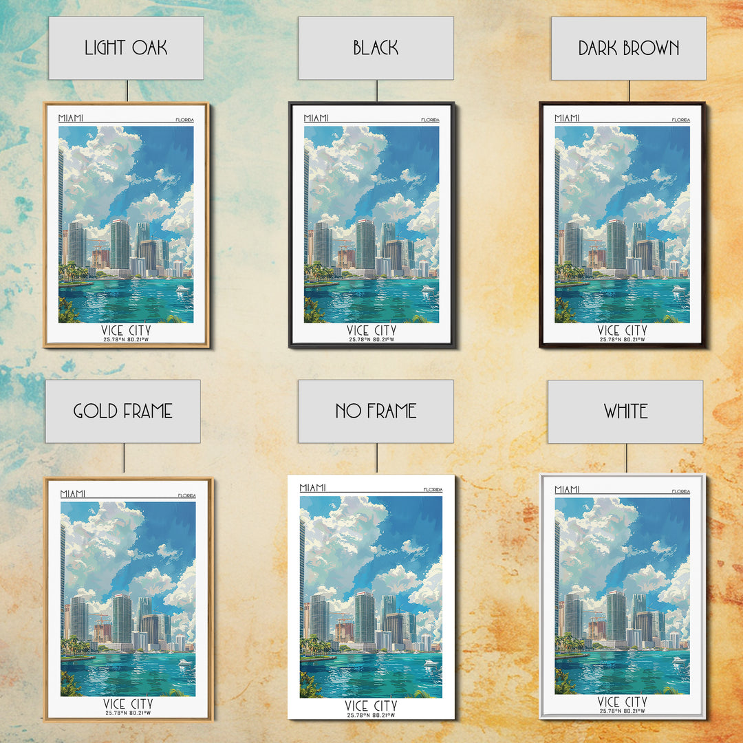 Miami Travel Poster, Canvas Print, City Travel Poster, Travel Wall Decor, Wall Art, Poster Print, Modern Wall Decor, Travel Wall Art