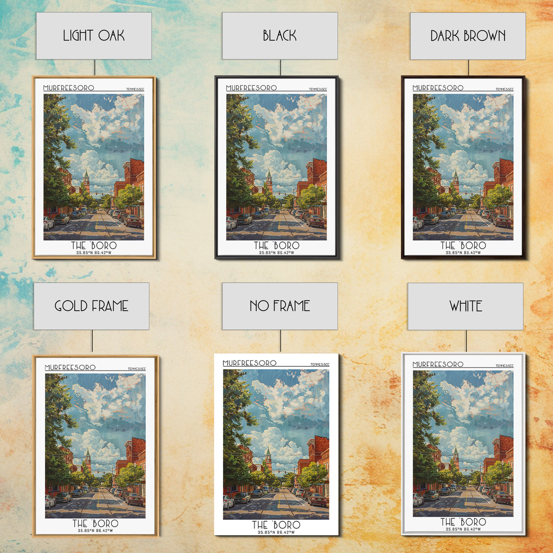 Murfreesboro Travel Poster, Framed Canvas Print, Vintage Travel Print, City Wall Art, Travel Posters, Vintage Poster, Vintage Travel