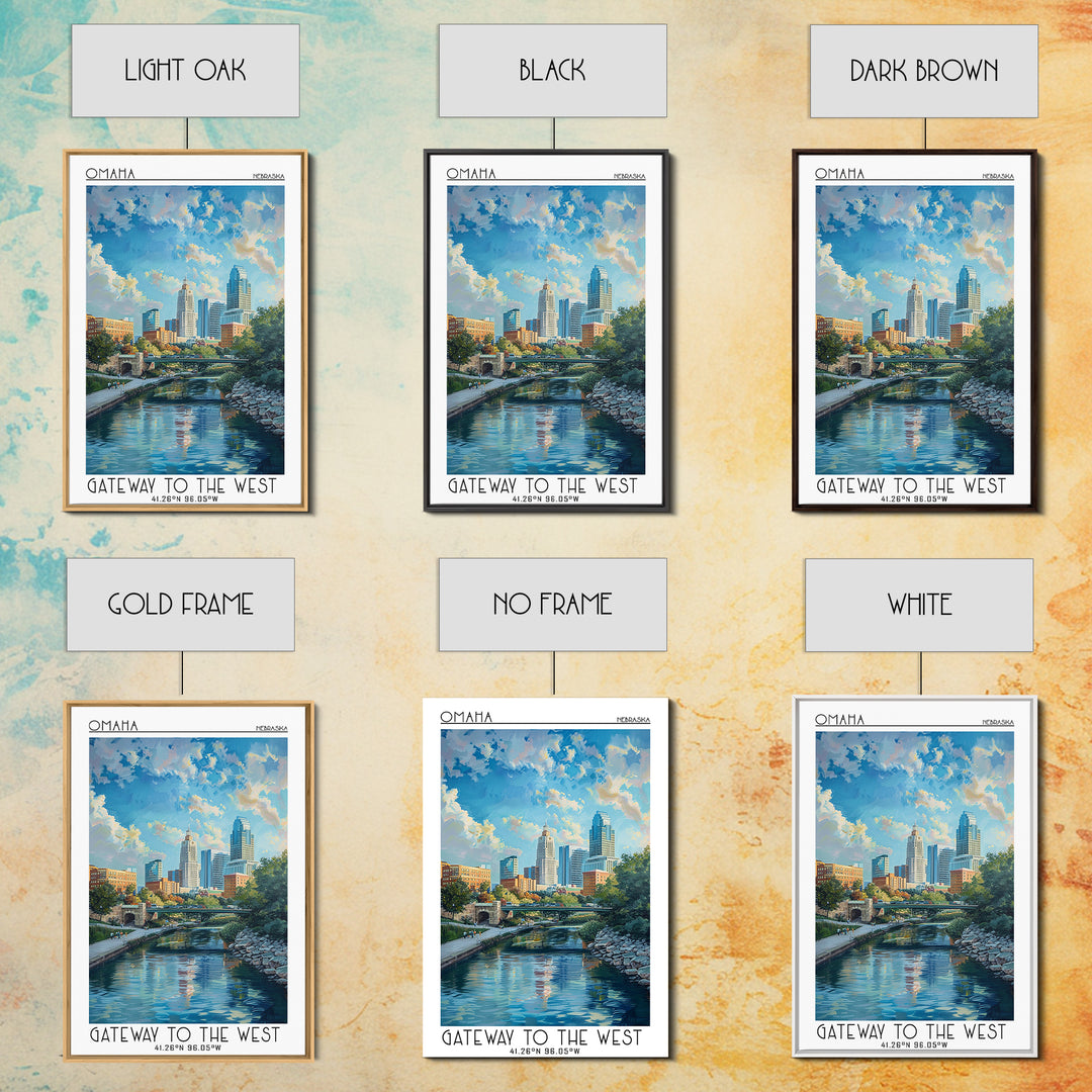 Omaha Travel Poster, Canvas Print, Travel Prints, Landscape Art, City Art Print, Living Room Wall Art, Home Decor, City Illustration