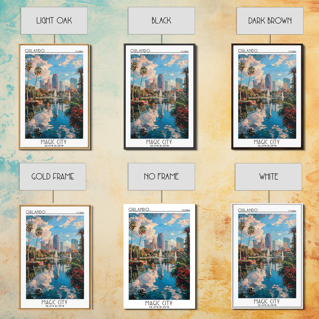 Orlando Travel Poster, Canvas Print, Travel Wall Art, City Wall Art, Modern Wall Decor, Art Print, City Travel Poster, Landscape Art