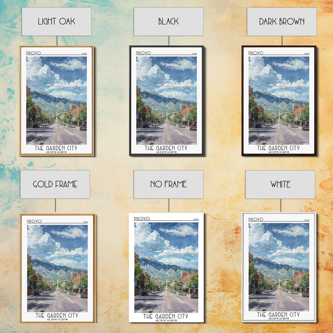 Provo Travel Poster, Framed Canvas Print, City Travel Poster, Travel Wall Decor, Retro Travel Poster, City Art Print, Retro Wall Art
