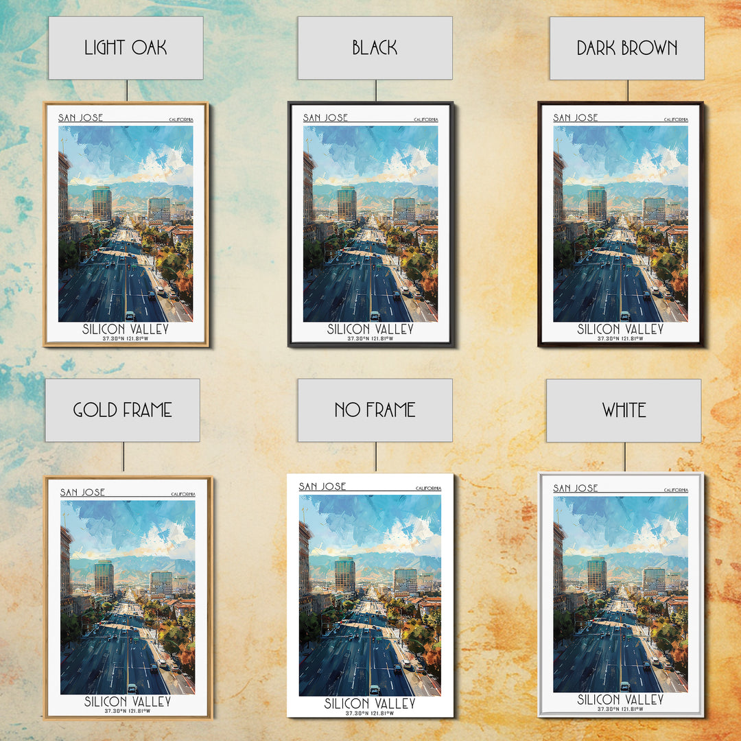 San Jose Travel Poster, Framed Canvas Print, Retro Travel Poster, City Wall Art, Art Print, Travel Decor, Retro Wall Art, Home Decor
