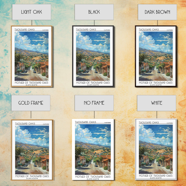 Thousand Oaks Travel Poster, Framed Canvas Print, Retro Travel Poster, City Wall Art, Retro Travel Print, Poster Print, Travel Print