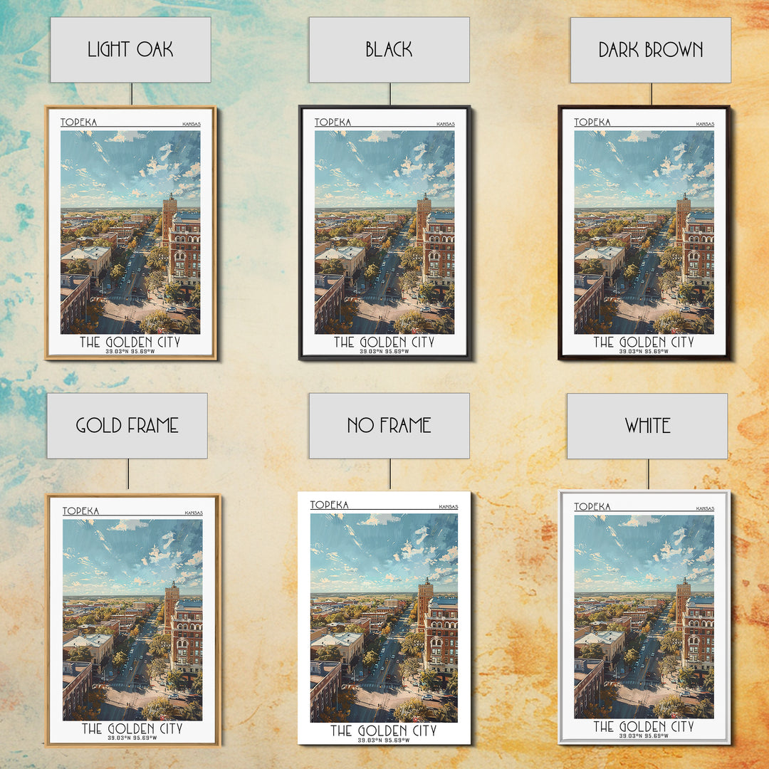Topeka Travel Poster, Canvas Print, City Travel Poster, Travel Wall Art, Vintage City Poster, Living Room Wall Art, Gallery Wall Set