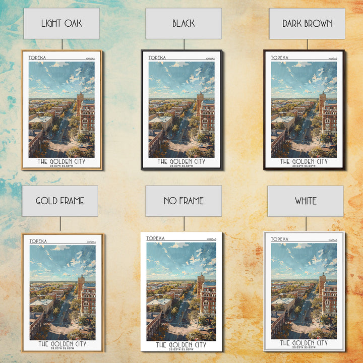 Topeka Travel Poster, Canvas Print, City Travel Poster, Travel Wall Art, Vintage City Poster, Living Room Wall Art, Gallery Wall Set