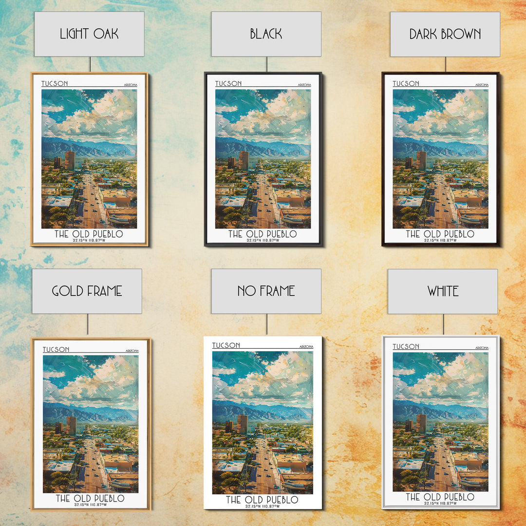 Tucson Travel Poster, Canvas Print, City Art Print, Travel Wall Art, Retro Travel Print, Travel Decor, Poster Art, Modern Wall Decor
