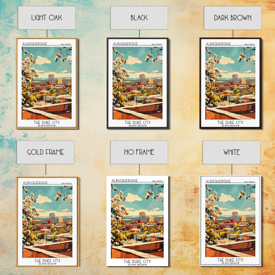Albuquerque Travel Poster, Canvas Print, Retro Wall Art, Travel Print, Wall Art, Retro Travel Print, City Illustration, Travel Decor