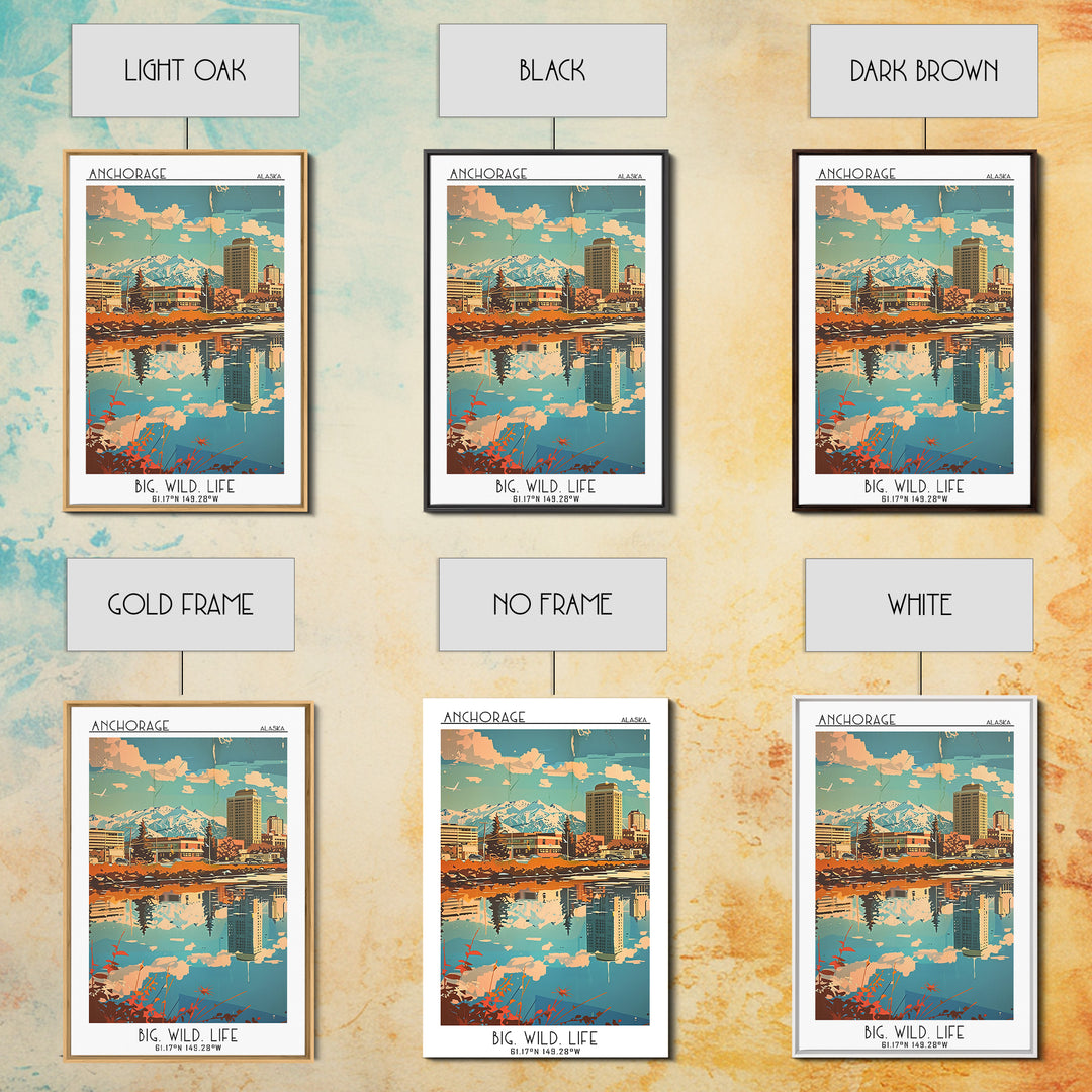 Anchorage Alaska Travel Poster, Canvas Print, Retro Wall Art, Travel Print, Travel Posters, Wall Art, Travel Prints, Travel Wall Art