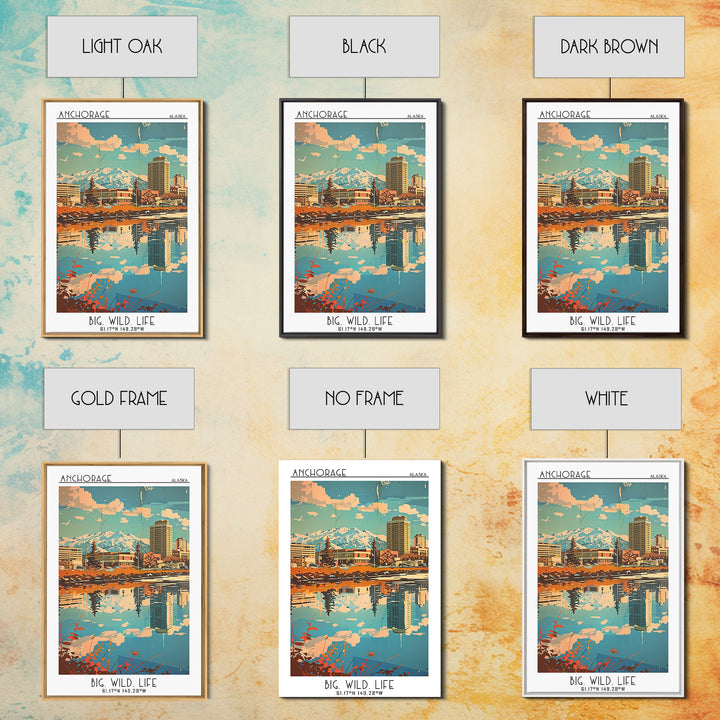 Anchorage Alaska Travel Poster, Canvas Print, Retro Wall Art, Travel Print, Travel Posters, Wall Art, Travel Prints, Travel Wall Art