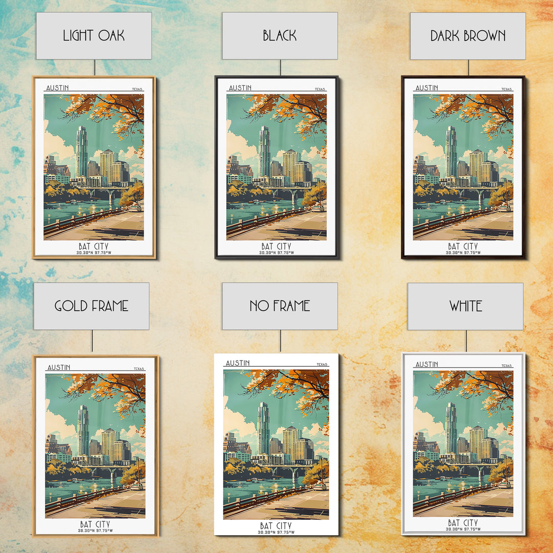 Austin Travel Poster, Canvas Print, Travel Wall Art, City Wall Art, Travel Decor, Poster Art, Travel Posters, Wall Art, Travel Print