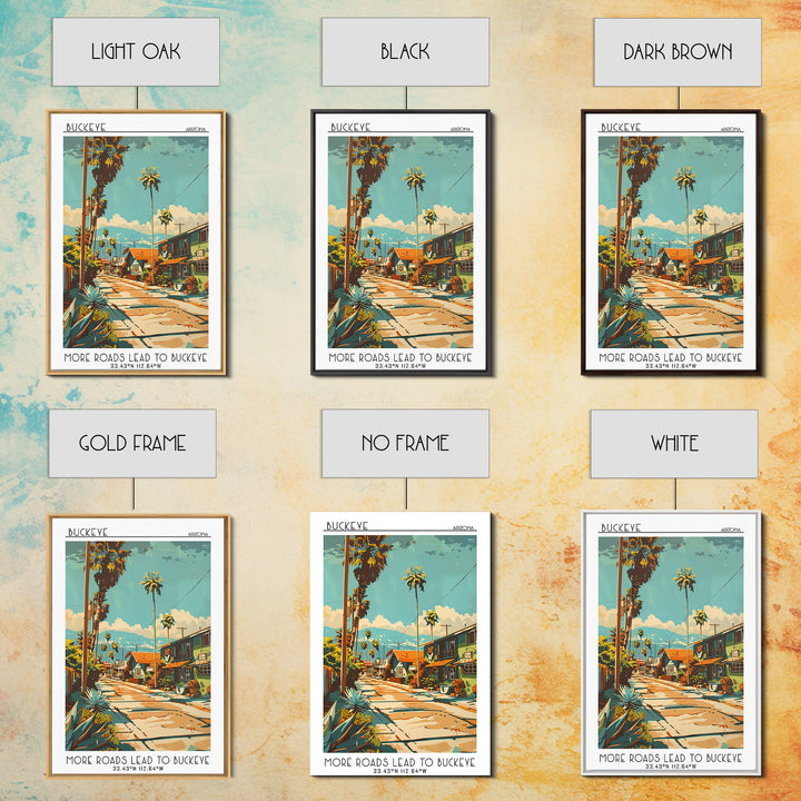 Buckeye Arizona Travel Poster, Canvas Print, Retro Wall Art, Travel Print, Mid Century Wall Art, Retro Travel Poster, Fine Art Print