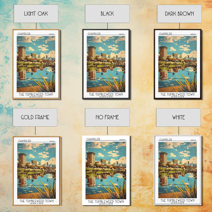 Chandler Arizona Travel Poster, Canvas Print, Travel Art Print, Modern Wall Decor, Living Room Wall Art, Home Decor, Travel Wall Art