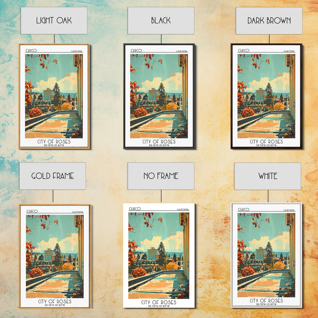Chico Travel Poster, Canvas Print, Poster Print, Travel Wall Art, Vintage Travel, Minimalist Poster, Gallery Wall Set, Landscape Art