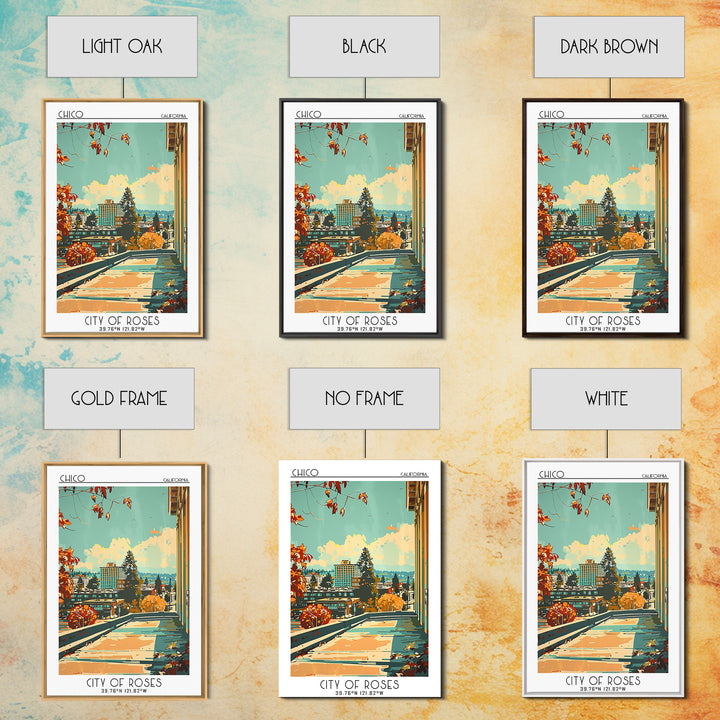 Chico Travel Poster, Canvas Print, Poster Print, Travel Wall Art, Vintage Travel, Minimalist Poster, Gallery Wall Set, Landscape Art