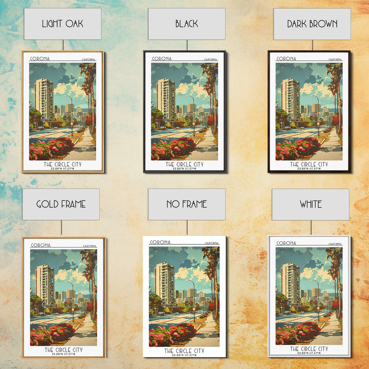 Corona California Travel Poster, Canvas Print, City Art Print, Travel Wall Art, Travel Wall Decor, Modern Wall Decor, Fine Art Print