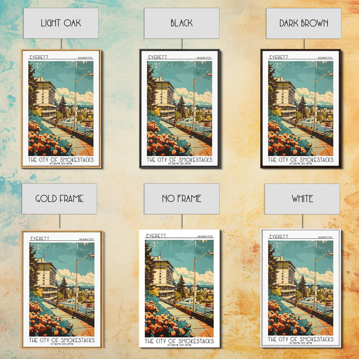 Everett Travel Poster, Canvas Print, Poster Print, Travel Wall Art, Gallery Wall Set, Retro Travel Poster, Art Print, City Art Print