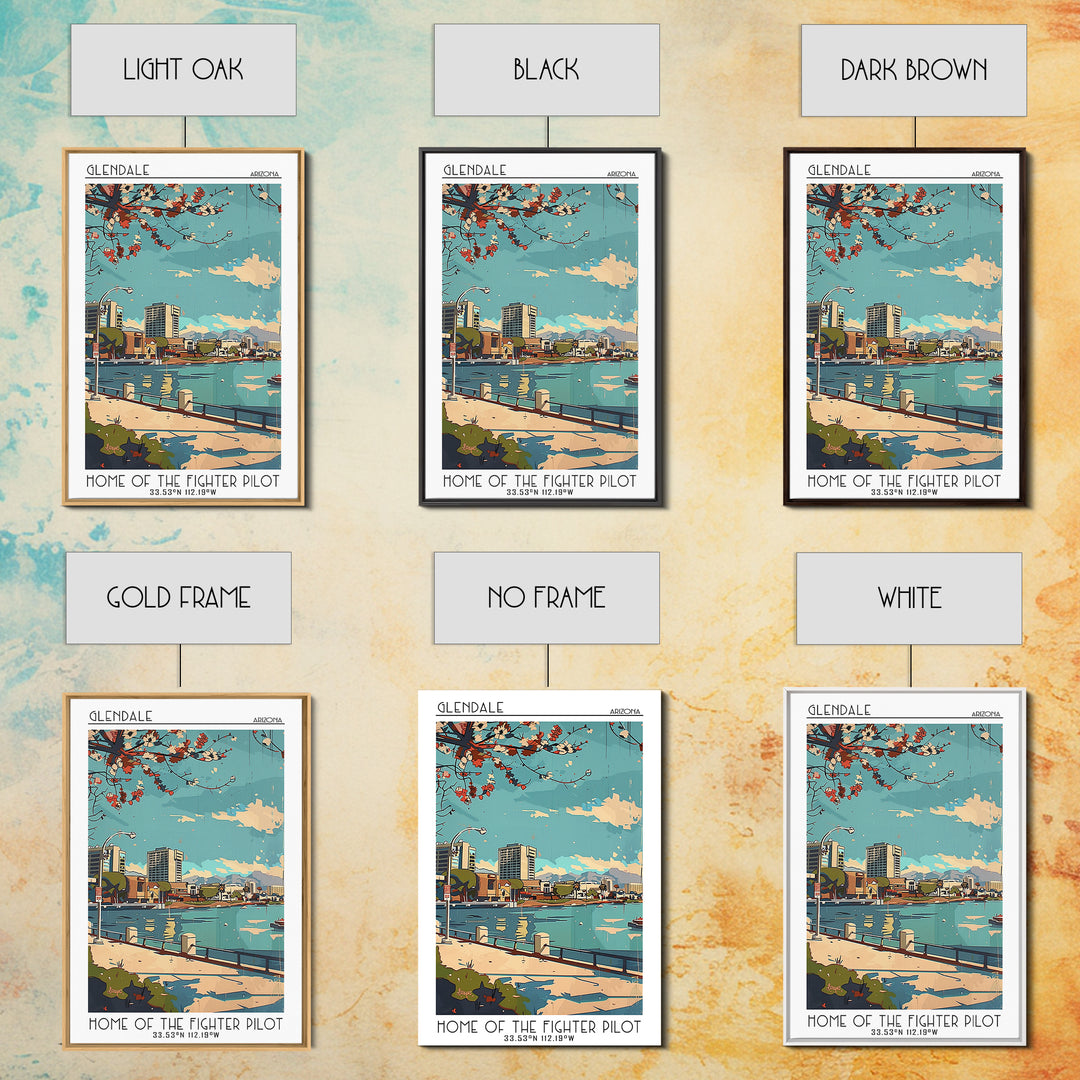 Glendale Travel Poster, Framed Canvas Print, Vintage Travel Print, City Wall Art, Vintage Poster, Vintage Travel Art, Travel Posters