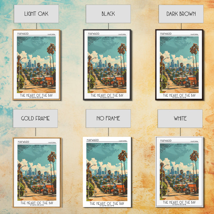 Hayward California Travel Poster, Canvas Print, Retro Travel Poster, City Wall Art, Travel Print, Travel Art Print, Gallery Wall Set