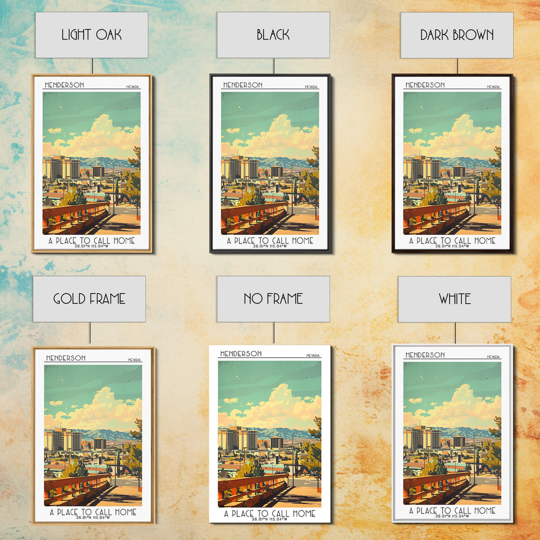 Henderson Nevada Travel Poster, Canvas Print, City Travel Poster, Vintage City Poster, Poster Print, Landscape Art, Gallery Wall Set