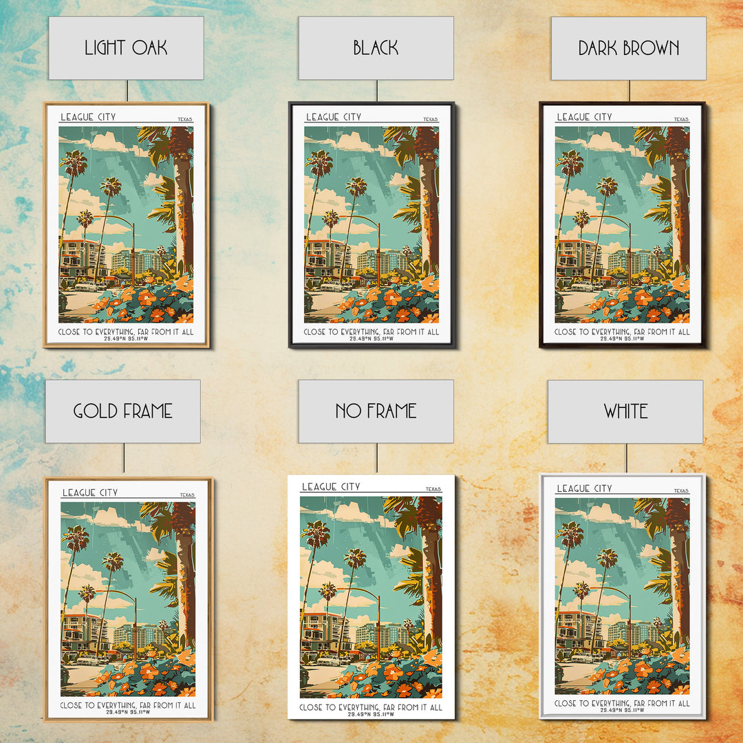 League City Travel Poster, Canvas Print, Poster Print, Travel Wall Art, Poster Art, Landscape Art, Colorful Wall Art, City Art Print