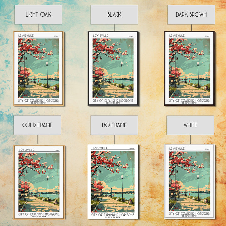 Lewisville Texas Travel Poster, Canvas Print, City Travel Poster, Vintage City Poster, Retro Wall Art, Vintage Poster, City Wall Art