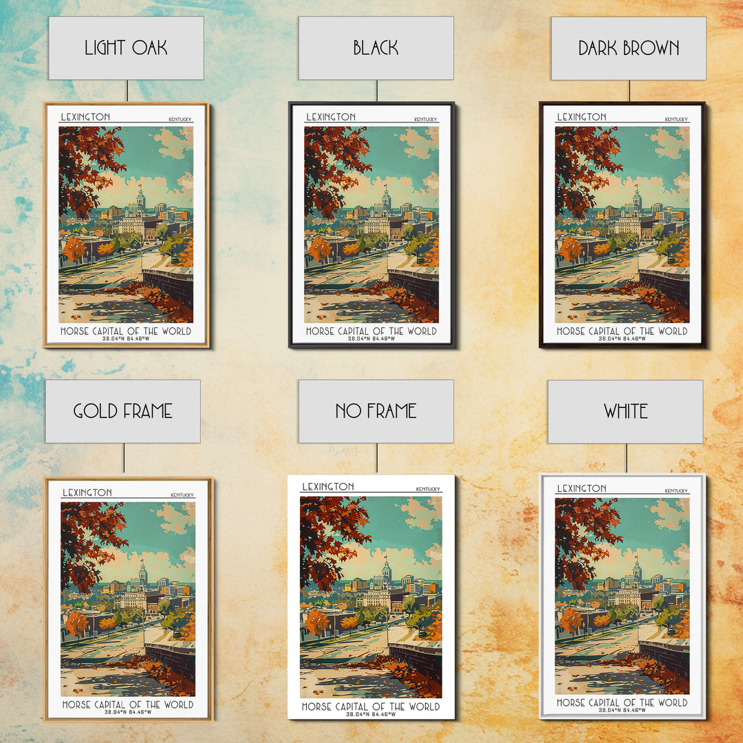 Lexington Travel Poster, Framed Canvas Print, Vintage Travel Print, City Wall Art, Minimalist Poster, Travel Posters, Fine Art Print