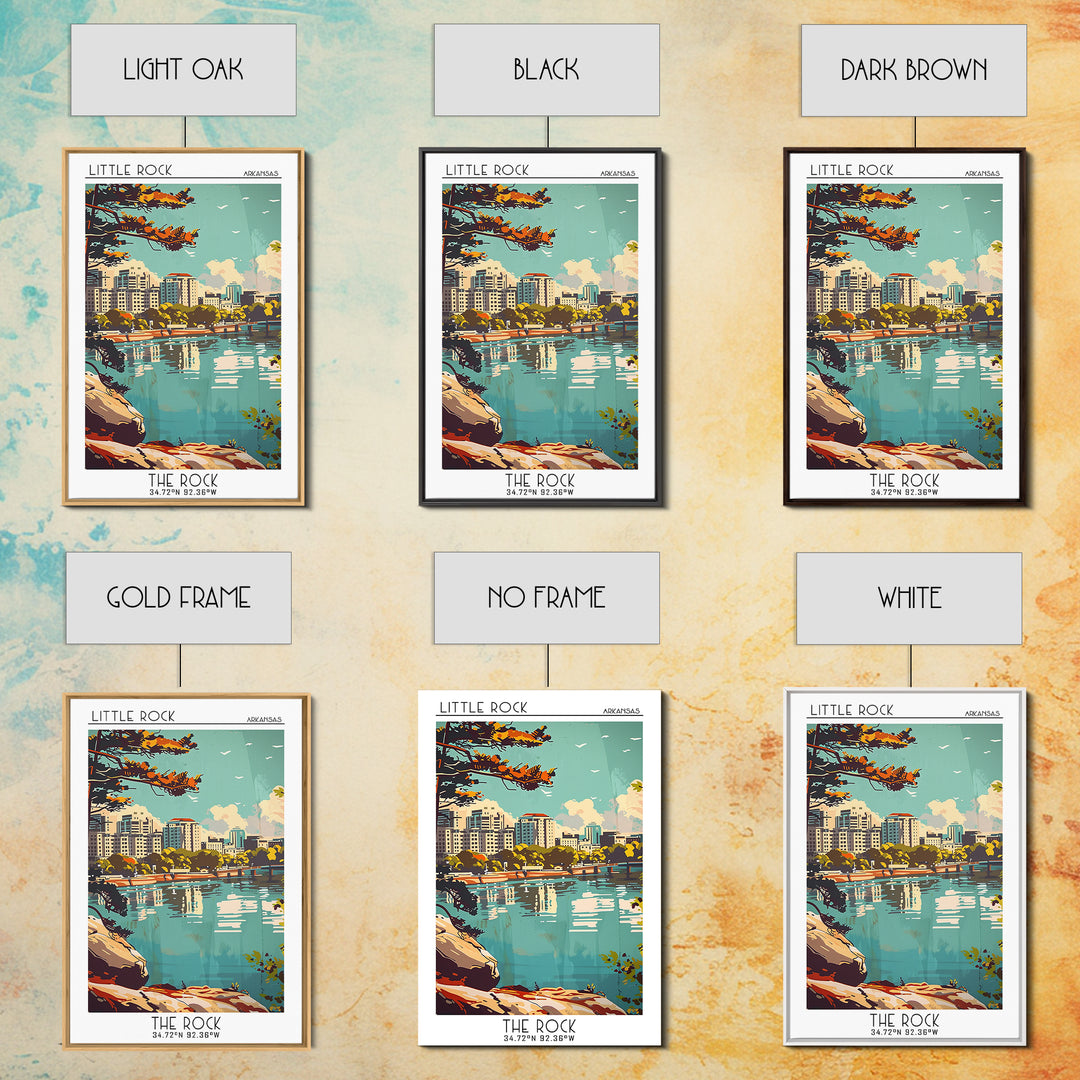 Little Rock Arkansas Travel Poster, Canvas Print, Poster Print, Travel Wall Art, Travel Wall Decor, Gallery Wall Set, Retro Wall Art