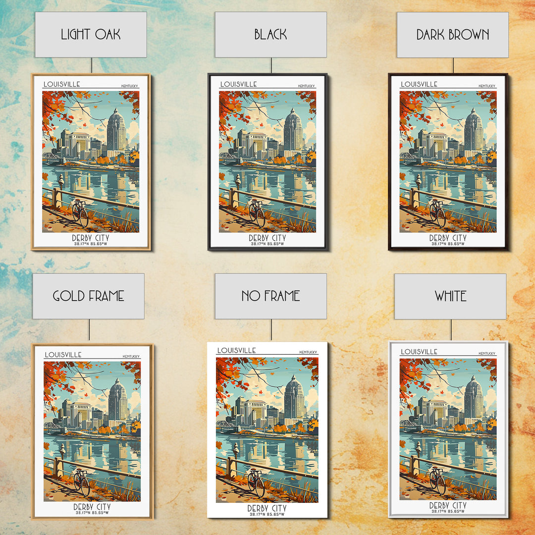 Louisville Kentucky Travel Poster, Framed Canvas Print, City Travel Poster, Travel Wall Decor, Living Room Wall Art, Wanderlust Gift
