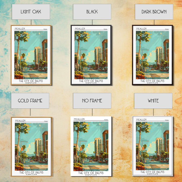 McAllen Texas Travel Poster, Framed Canvas Print, Poster Print, Travel Wall Art, Vintage Posters, Retro Wall Art, Vintage Travel Art